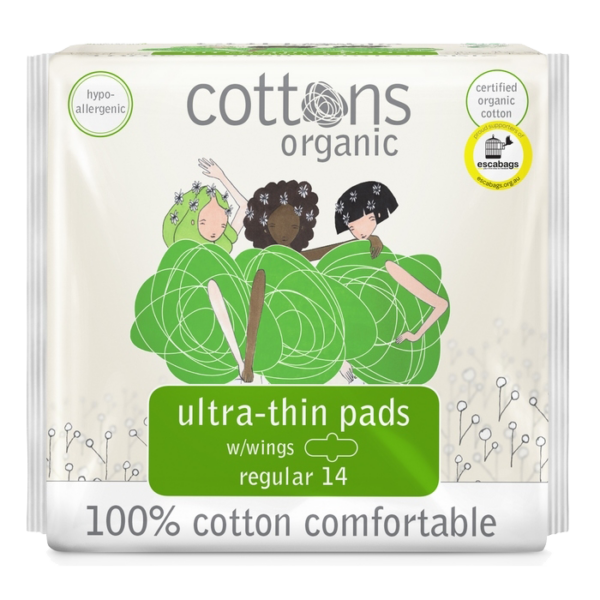 Cottons Organic Ultra Thin Regular Pads with Wings